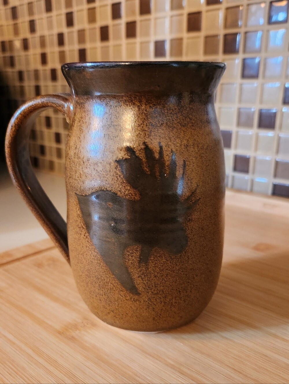 Handcrafted Pottery Mug - Moose